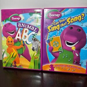 Barney DVD Lot Animal ABCs and Can You Sing That Song? Kids Educational Musical